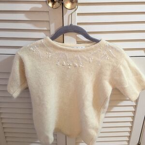 Rafaella Cream Short Sleeve Sweater